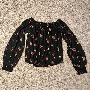 NWT Black Floral Top